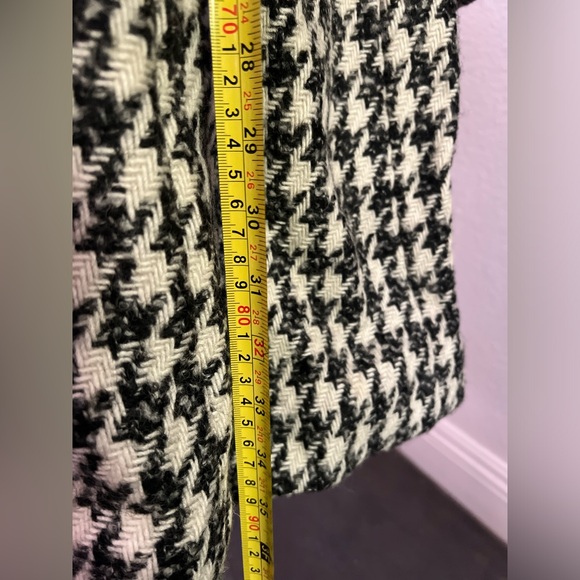 Anne Klein - wool blend elegant houndstooth thick coat - Picture 13 of 13